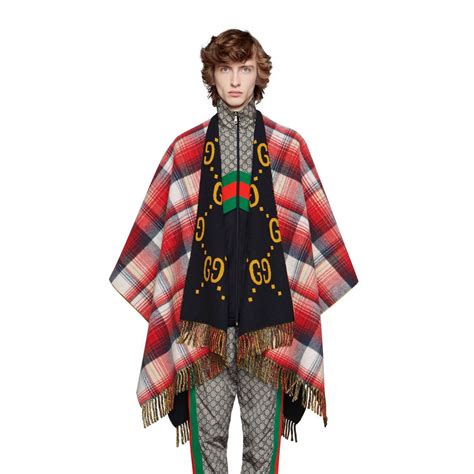 gucci scarf poncho|Gucci poncho black.